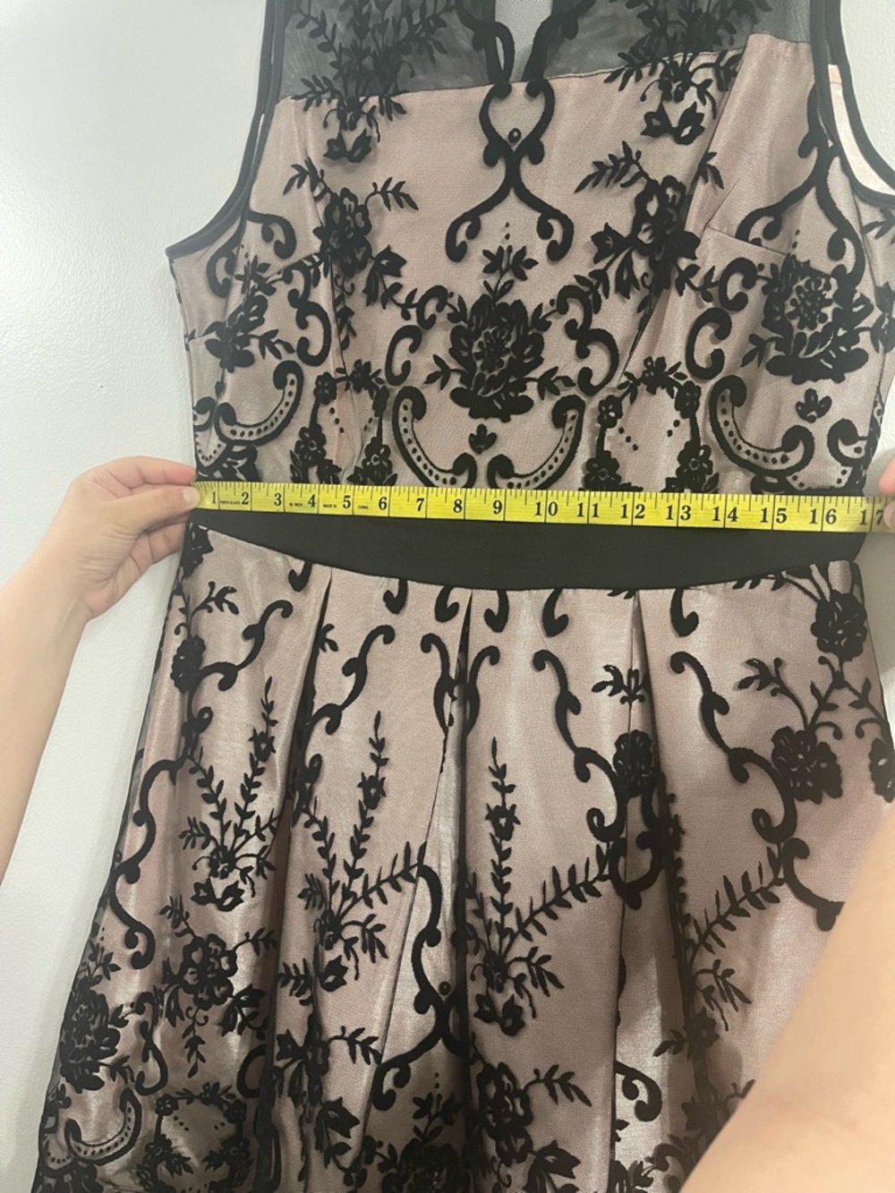 DRESSBARN ROZ & ALI Black & Blush Lace Dress - Picture 10 of 12